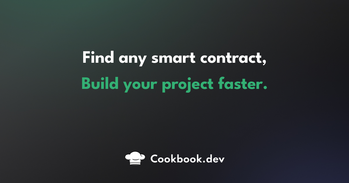 Cookbook | Find your next Smart Contract